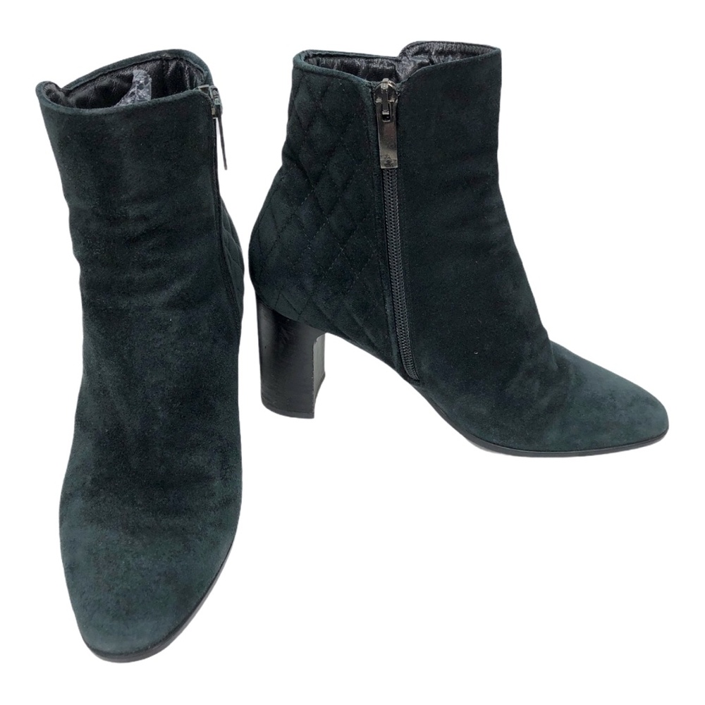 Black Aquatalia Quilted Leather Suede Booties Sz 7 - Picture 2 of 16